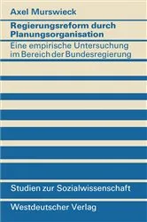 Book cover of Regierungsreform durch Planungsorganisation by Axel Murswieck
