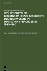 Book cover of Register der Verfasser und anonymen Titel: L – Z by Unknown