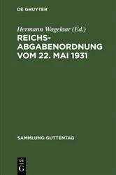 Book cover of Reichsabgabenordnung vom 22. Mai 1931 by Hermann Wagelaar
