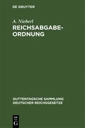 Book cover of Reichsabgabeordnung by A. Nieberl