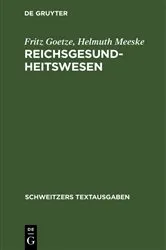 Book cover of Reichsgesundheitswesen by Fritz Goetze
