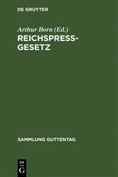 Book cover of Reichspreßgesetz (4th ed.) by Arthur Born