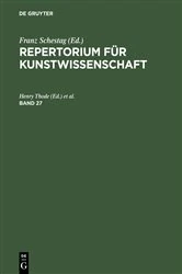 Book cover of Repertorium für Kunstwissenschaft. Band 27 by Henry Thode