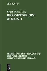 Book cover of Res Gestae Divi Augusti by Ernst Diehl