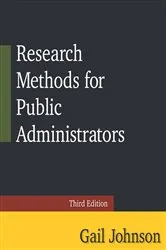 Book cover of Research Methods for Public Administrators (3rd ed.) by Gail Johnson