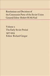 Book cover of Resolutions and Decisions of the Communist Party of the Soviet Union Volume 2 by RICHARD GREGOR