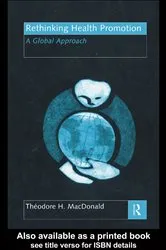 Book cover of Rethinking Health Promotion by Theodore H. MacDonald