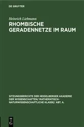 Book cover of Rhombische Geradennetze im Raum by Heinrich Liebmann