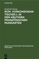 Book cover of Rom. vorkonsonantisches L in den heutigen französischen Mundarten by Reinhold Schönig