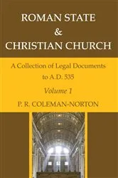 Book cover of Roman State & Christian Church Volume 1 by P. R. Coleman-Norton