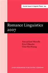 Book cover of Romance Linguistics 2007 by Pascual José Masullo