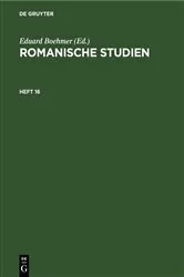 Book cover of Romanische Studien. Heft 16 by Eduard Boehmer