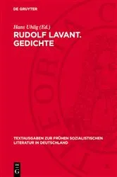 Book cover of Rudolf Lavant. Gedichte by Hans Uhlig