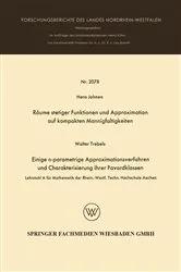 Book cover of Räume stetiger Funktionen und Approximation auf kompakten Mannigfaltigkeiten by Hans Johnen