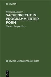 Book cover of Sachenrecht in programmierter Form (3rd ed.) by Hermann Dilcher
