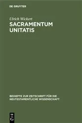 Book cover of Sacramentum Unitatis by Ulrich Wickert