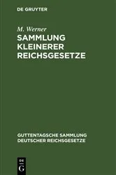Book cover of Sammlung kleinerer Reichsgesetze (4th ed.) by M. Werner