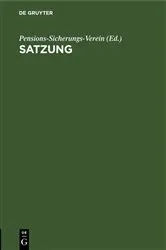 Book cover of Satzung by Pensions-Sicherungs-Verein