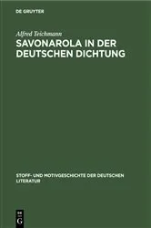 Book cover of Savonarola in der Deutschen Dichtung by Unknown