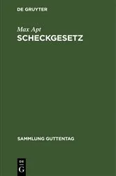Book cover of Scheckgesetz (3rd ed.) by Max Apt