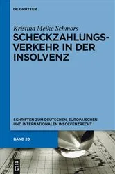 Book cover of Scheckzahlungsverkehr in der Insolvenz by Kristina Meike Schmors