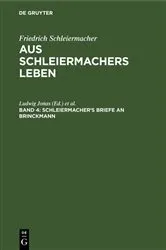 Book cover of Schleiermacher's Briefe an Brinckmann by Ludwig Jonas