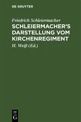 Book cover of Schleiermacher's Darstellung vom Kirchenregiment by Friedrich Schleiermacher