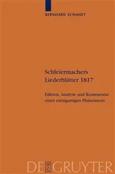 Book cover of Schleiermachers Liederblätter 1817 by Bernhard Schmidt