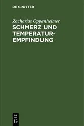 Book cover of Schmerz und Temperaturempfindung by Zacharias Oppenheimer