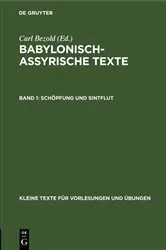 Book cover of Schöpfung und Sintflut (2nd ed.) by Carl Bezold