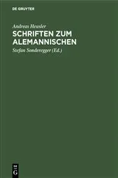 Book cover of Schriften zum Alemannischen by Andreas Heusler