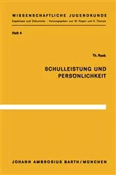 Book cover of Schulleistung und Persönlichkeit by T. Rank