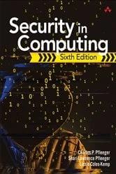Book cover of Security in Computing (6th ed.) by Charles Pfleeger
