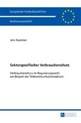 Book cover of Sektorspezifischer Verbraucherschutz by Jens Stammer