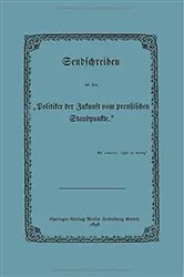 Book cover of Sendschreiben an den „Politiker der Zukunft vom preußischen Standpunkte“ by K. Rößler