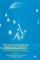 Book cover of Shakespearean Continuities by John Batchelor