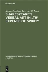 Book cover of Shakespeare's Verbal Art in 