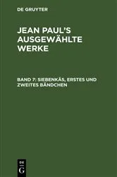 Book cover of Siebenkäs, erstes und zweites Bändchen (2nd ed.) by Jean Paul