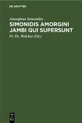 Book cover of Simonidis Amorgini Jambi qui supersunt by Amorginus Semonides