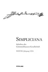 Book cover of Simpliciana XXXVIII (2016) by Johann Jakob Christoph von