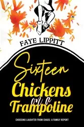 Book cover of Sixteen Chickens on a Trampoline by Faye Lippitt
