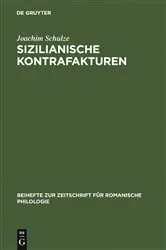 Book cover of Sizilianische Kontrafakturen by Joachim Schulze