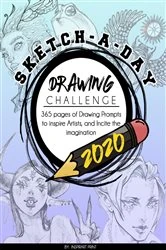 Book cover of Sketch-A-Day Drawing Challenge 2020 by IspirArt Print