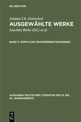 Book cover of Sämtliche Dramenübertragungen by Johann Christoph Gottsched