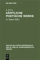 Book cover of Sämtliche poetische Werke by J. P. Uz
