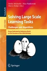 Book cover of Solving Large Scale Learning Tasks. Challenges and Algorithms by Stefan Michaelis