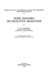 Book cover of Some Remarks on Selective Migration by E.W. Hofstee