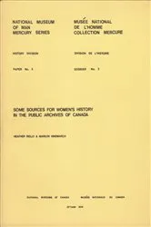 Book cover of Some sources for women's history in the Public Archives of Canada by Unknown