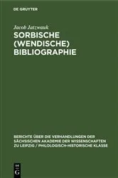 Book cover of Sorbische (Wendische) Bibliographie (2nd ed.) by Unknown
