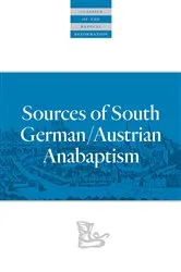 Book cover of Sources of South German/Austrian Anabaptism by Leland Harder